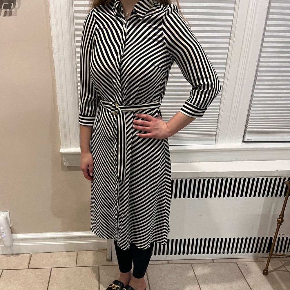 Black and white stripe dress